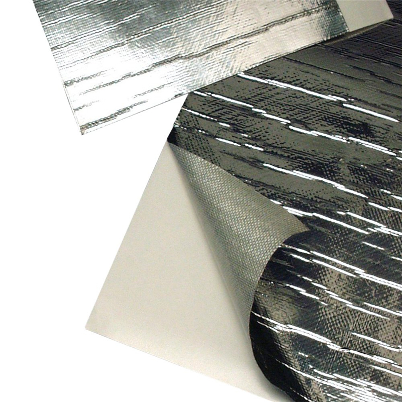aluminized heat barrier with adhesive backed