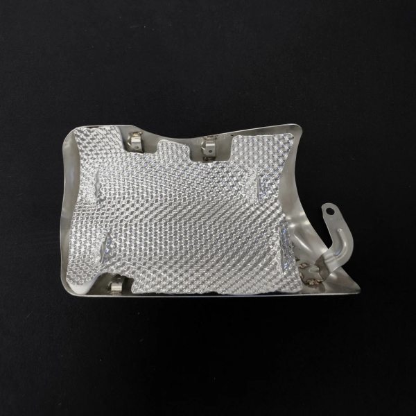 Exhaust heat shield liner stack-up with aluminum or stainless steel facing and high temperature insulation layer