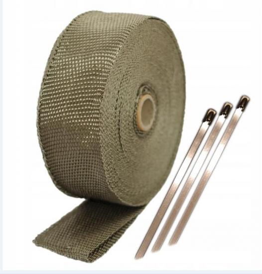 Titanium header exhaust heat wrap